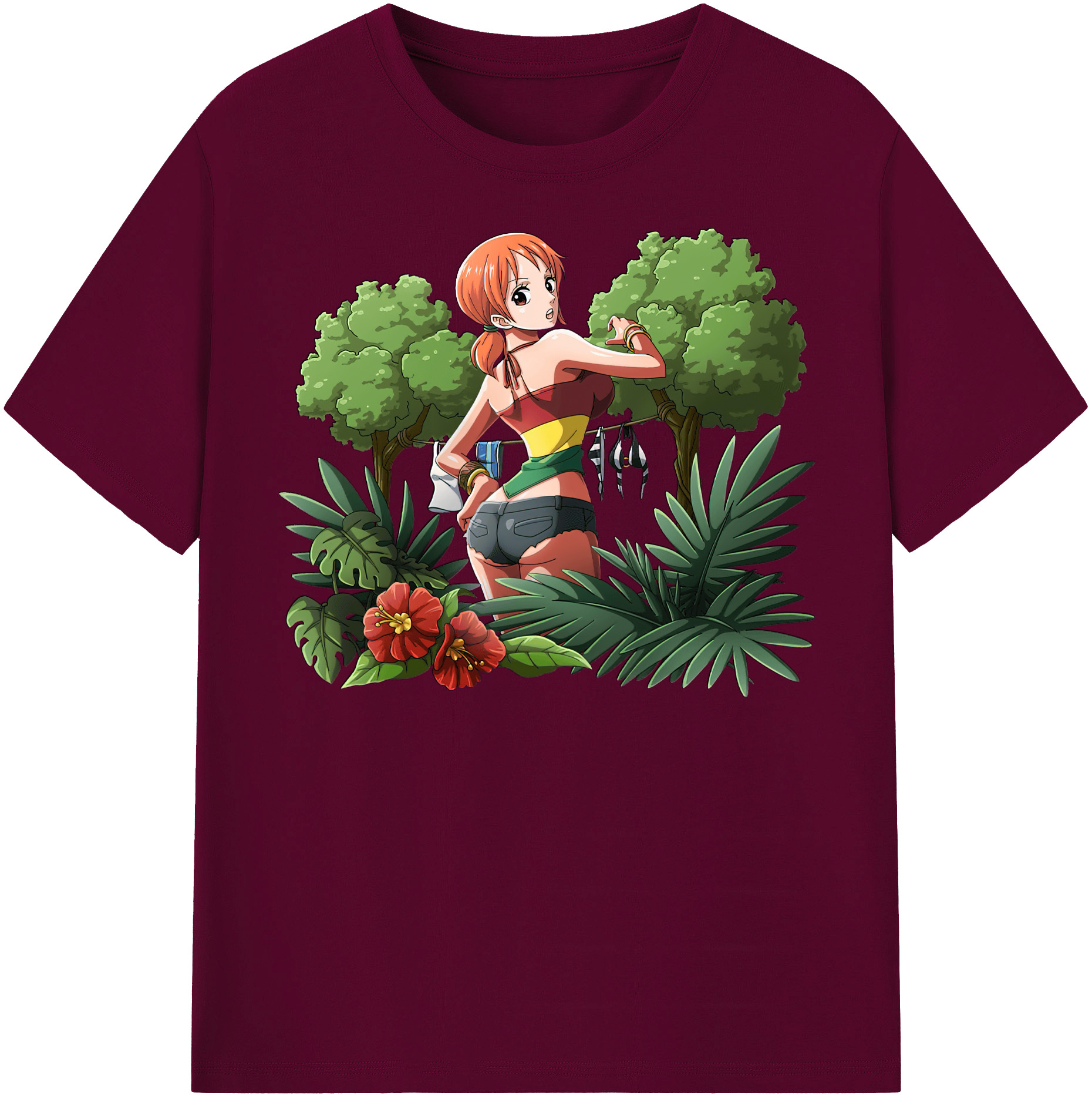 （画像用） ワンピース ナミ ONE PIECE Nami レディースカジュアルプリントTシャツ（綿100％）